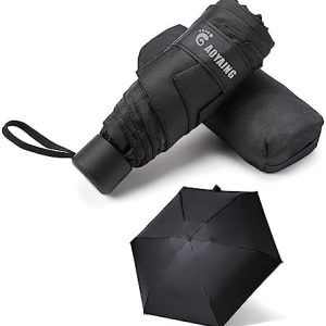 GAOYAING Travel Umbrella Mini Umbrellas for Rain Sun&Rain Lightweight Small UV Sun Umbrella Compact Suit for Pocket with Case (Non-Automatic)