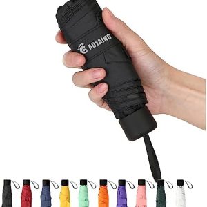 GAOYAING Travel Umbrella Mini Umbrellas for Rain Sun&Rain Lightweight Small UV Sun Umbrella Compact Suit for Pocket with Case (Non-Automatic)
